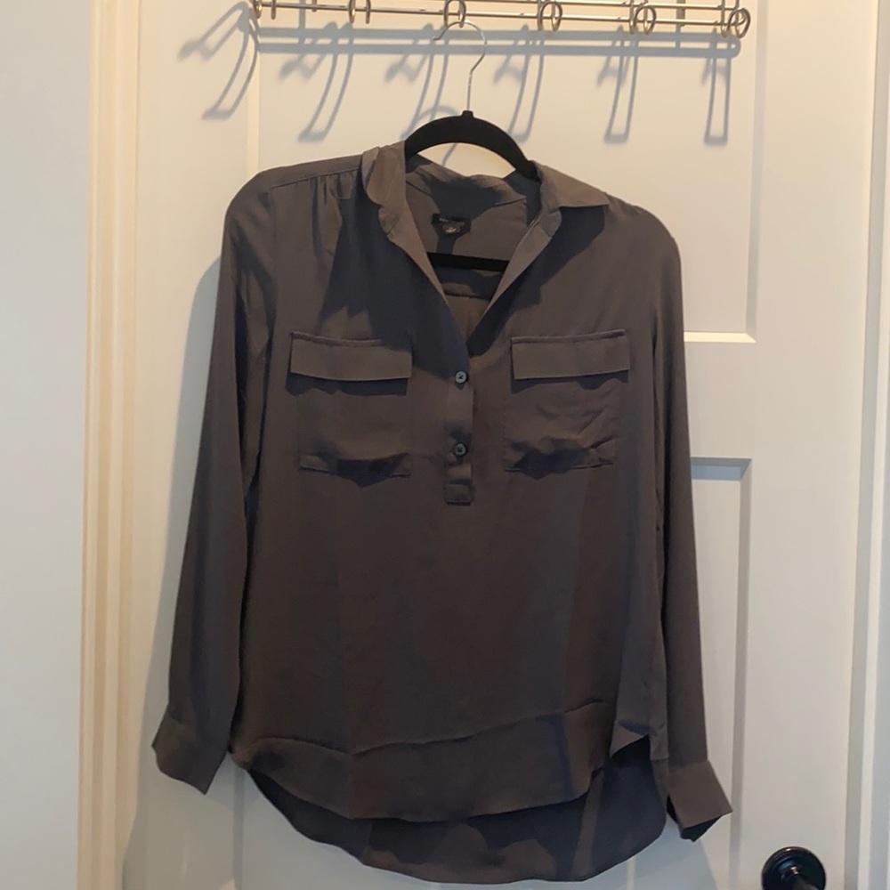 Charcoal blouse from Ann Taylor
